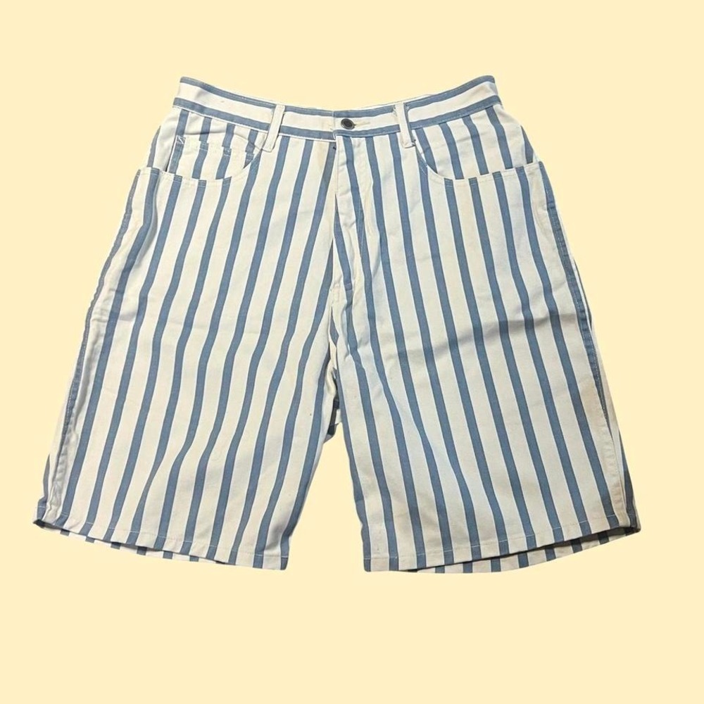 Bill blass vintage 80s retro summer striped high waisted shorts jorts size 16